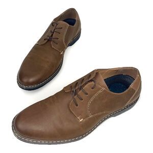 Nunn Bush Brown Plain Toe Oxford Shoes Men’s SZ 9.5 Comfort Gel pod Dress Casual